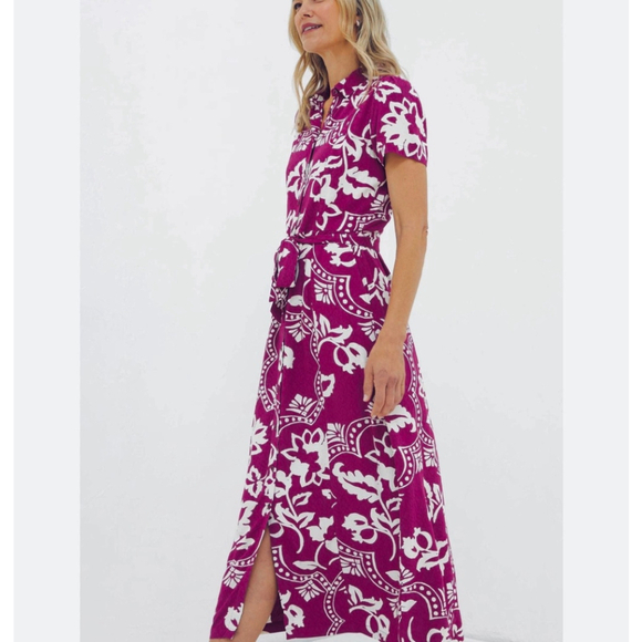 Fat Face Dresses & Skirts - Fat Face Aster Wallpaper Button Front Floral Midi Dress Size 6